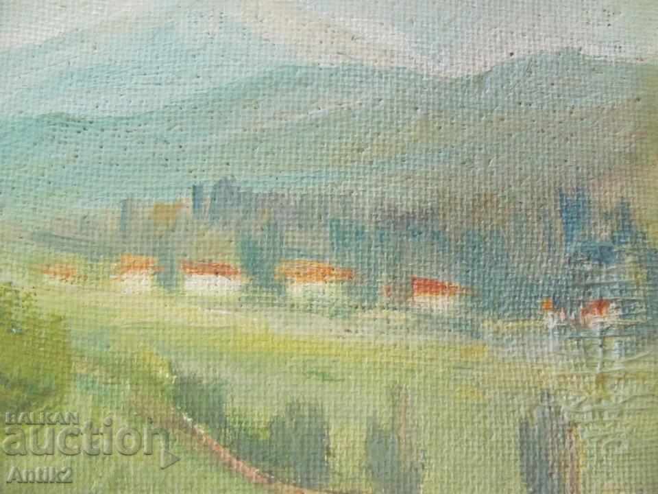 Стара Картина масло върху фазер подписана с цена 130.00 лв. | € 66.47 Стара Картина масло върху фазер подписана с цена 130.00 лв. | € 66.47
