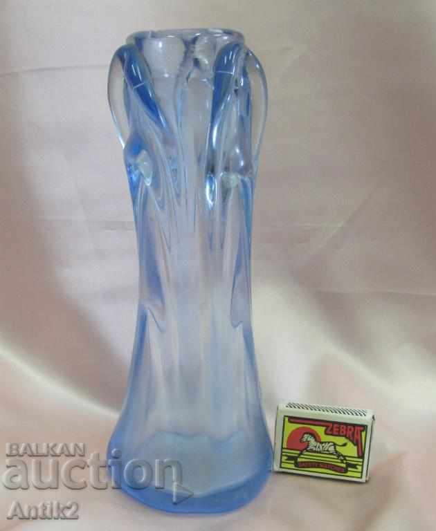 Old Morano Crystal Glass Vase - 7 Old Morano Crystal Glass Vase - 7