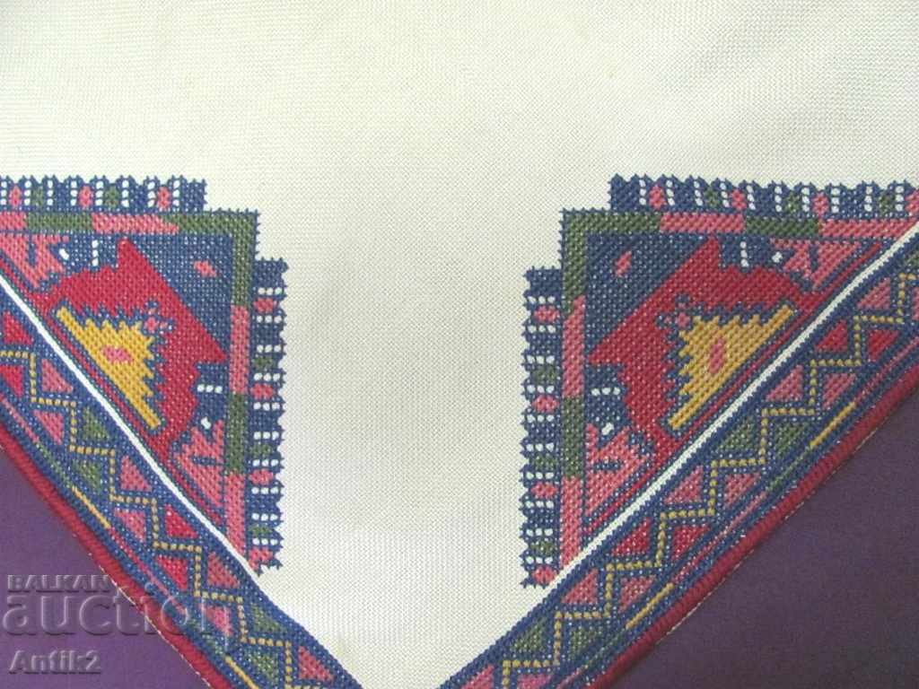 Old Hand Embroidered Tablecloth, Box - 5 Old Hand Embroidered Tablecloth, Box - 5