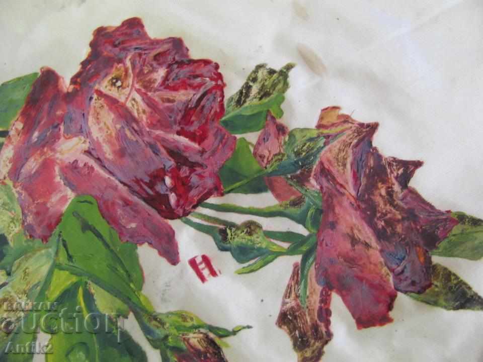 19th Century Hand Drawn on Satin Ornament - 7 19th Century Hand Drawn on Satin Ornament - 7