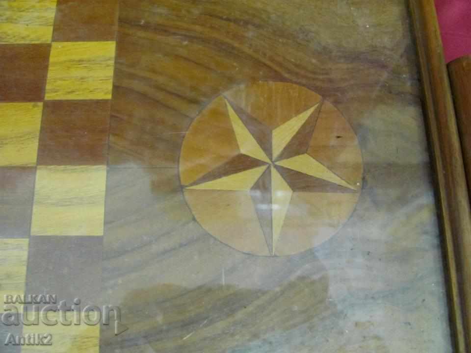 Old Wooden Tray Chess Base - 5 Old Wooden Tray Chess Base - 5