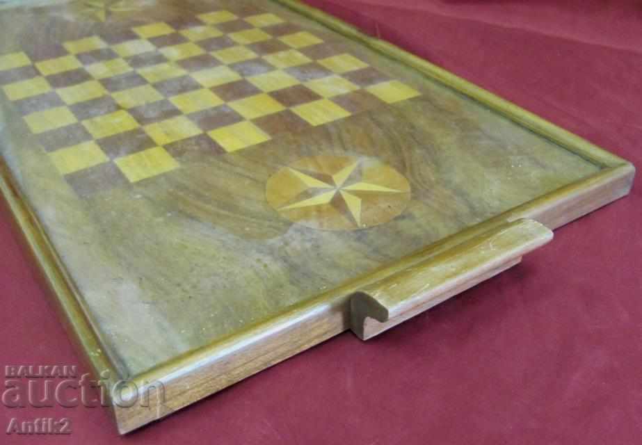 Old Wooden Tray Chess Base - 7 Old Wooden Tray Chess Base - 7