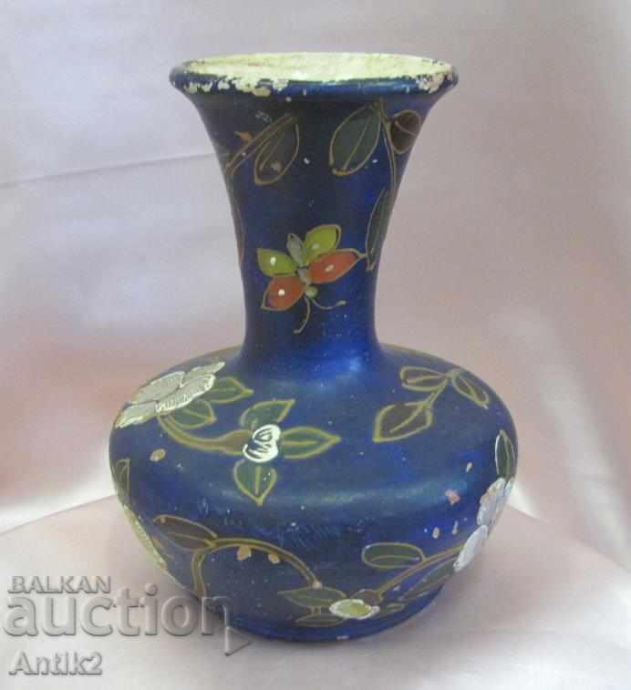 19th Century Hand Painted and Made Ceramic Vase