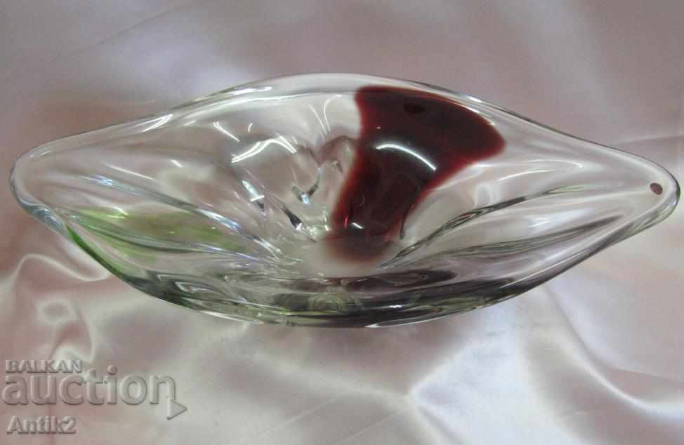 Vechea sticlă de cristal de Murano Cupa foarte mare, fructată