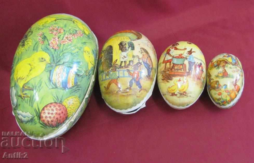 Old Easter Cardboard Box For Candy Eggs - 5