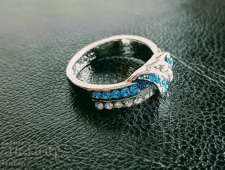 Ring with aquamarines and topazes, № 54 with price 20.00 BGN | € 10.23 Ring with aquamarines and topazes, № 54 with price 20.00 BGN | € 10.23