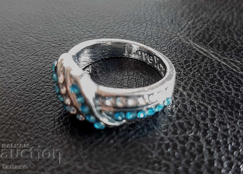 Ring with aquamarines and topazes, № 54 - 5 Ring with aquamarines and topazes, № 54 - 5