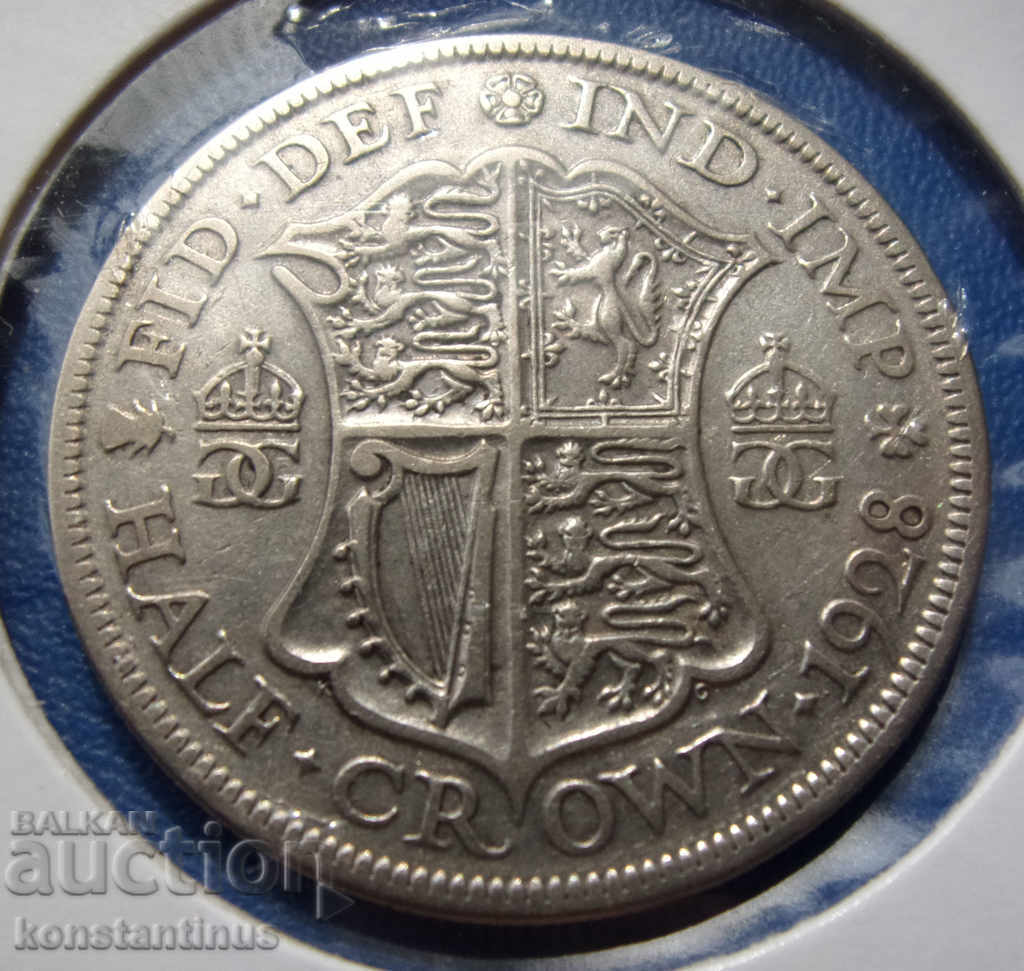 England ½ Crown 1928 Silver