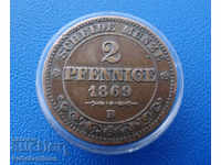 Saxony 2 Pfennig 1869 In Rare