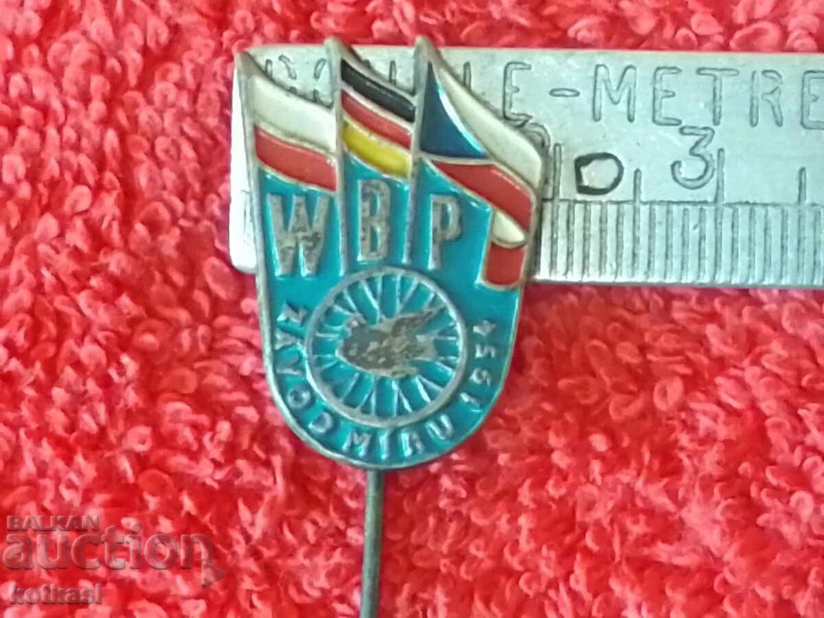Old Badge Warsaw Berlin Prague Peace Race 1954 Old Badge Warsaw Berlin Prague Peace Race 1954
