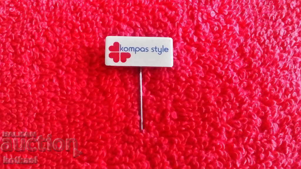 Old metal pin badge Kompas style with price 3.50 BGN | € 1.79 Old metal pin badge Kompas style with price 3.50 BGN | € 1.79