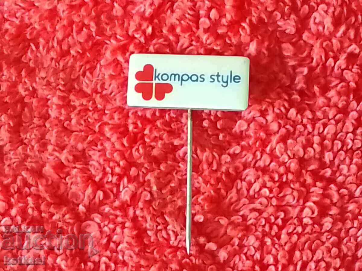 Old metal pin badge Kompas style - 5 Old metal pin badge Kompas style - 5