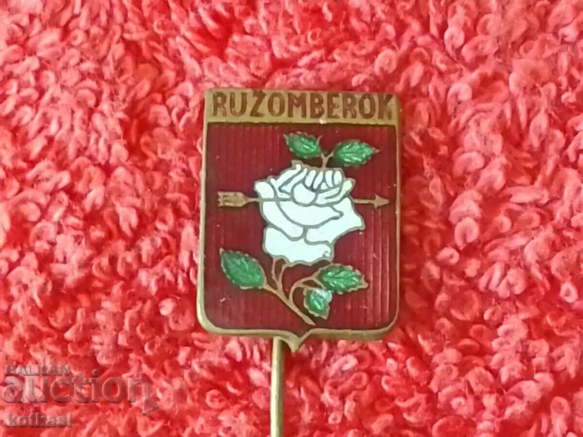 Delivery of Old metal bronze badge pin enamel RUZOMBERAK
