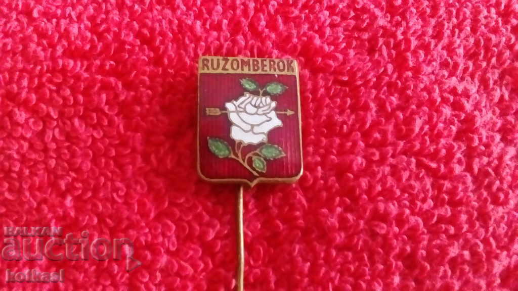Old metal bronze badge pin enamel RUZOMBERAK