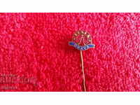 Old metal bronze needle badge Tesla TESLA ORAVA marked