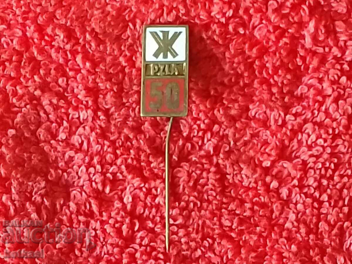 Auction Old sports football badge bronze pin 50 PZLA Poland Auction Old sports football badge bronze pin 50 PZLA Poland