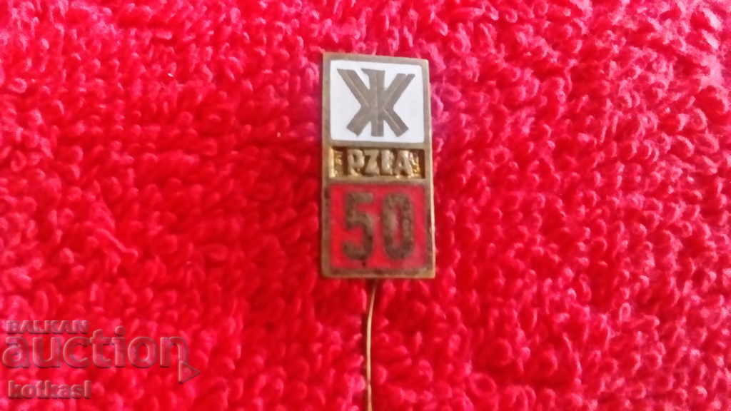 Old sports soccer badge bronze needle 50 PZLA Poland