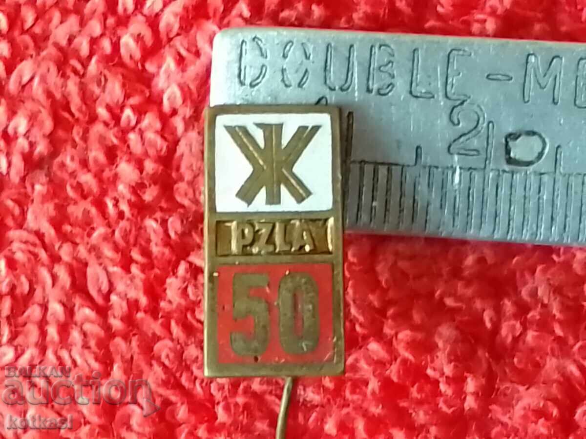 Old sports football badge bronze pin 50 PZLA Poland Old sports football badge bronze pin 50 PZLA Poland