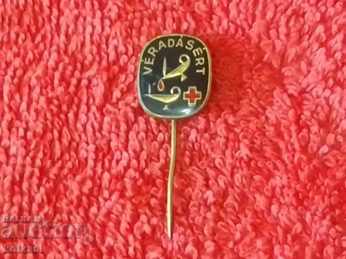 Old badge Blood Donor Red Cross Hungary VERADASERT - 5 Old badge Blood Donor Red Cross Hungary VERADASERT - 5
