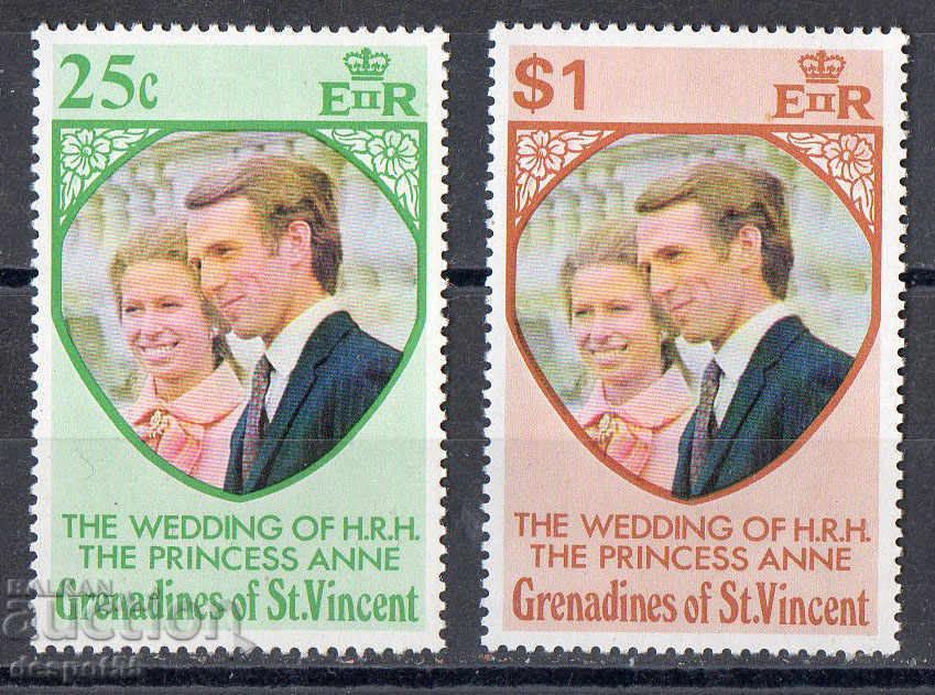 1973 Grenadines Of St. Vincent. Nunta regală.