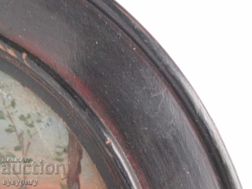 Old picture drawing landscape oil on wooden plate - 5 Old picture drawing landscape oil on wooden plate - 5