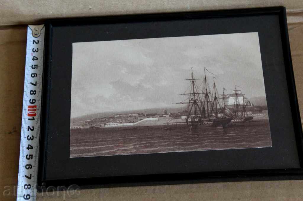 Auction . PICTURE REPRODUCTION SHIP SEA VARNA FRAME GLASS Auction . PICTURE REPRODUCTION SHIP SEA VARNA FRAME GLASS