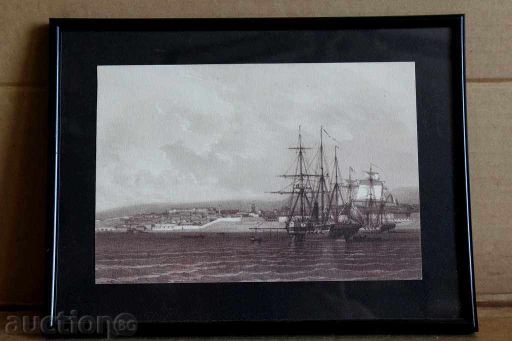 . PICTURE REPRODUCTION SHIP SEA VARNA FRAME GLASS - 6 . PICTURE REPRODUCTION SHIP SEA VARNA FRAME GLASS - 6