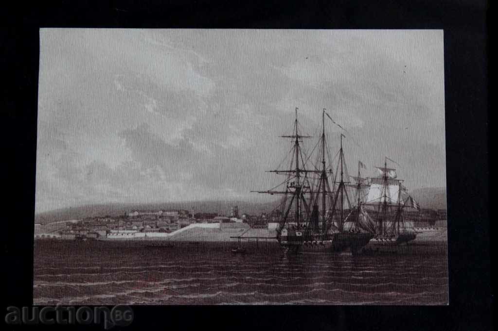 . PICTURE REPRODUCTION SHIP SEA VARNA FRAME GLASS