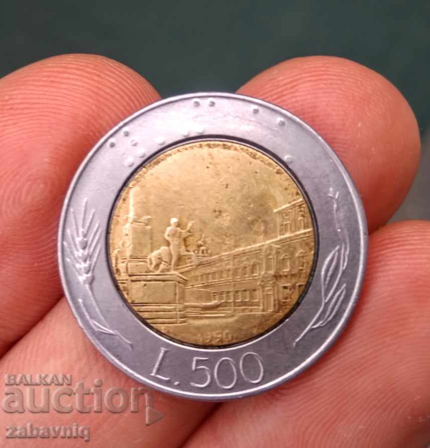 500 лири Италия 1990 г.