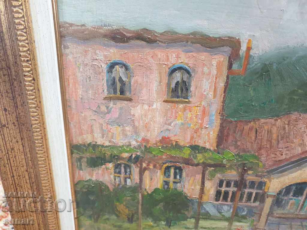 PAINTING STOYAN VASILEV CHARLES HOUSE SIGNED OIL 61X49 with price 3400.00 BGN | € 1738.39 PAINTING STOYAN VASILEV CHARLES HOUSE SIGNED OIL 61X49 with price 3400.00 BGN | € 1738.39