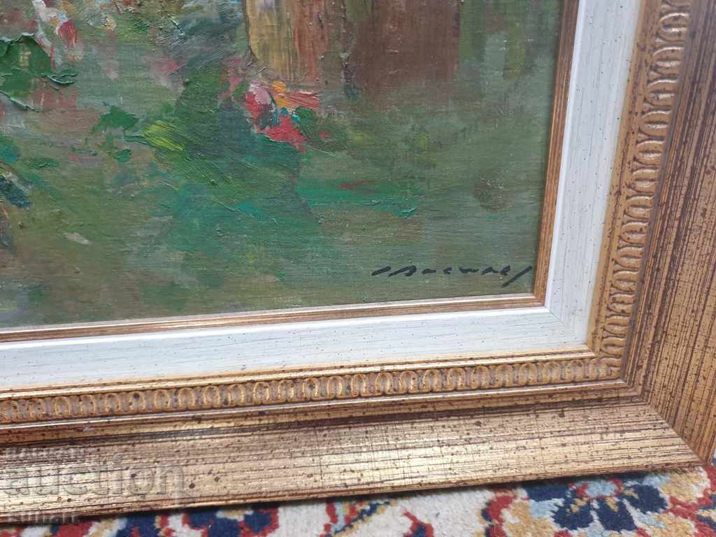 Auction PAINTING STOYAN VASILEV CHARLES HOUSE SIGNED OIL 61X49 Auction PAINTING STOYAN VASILEV CHARLES HOUSE SIGNED OIL 61X49