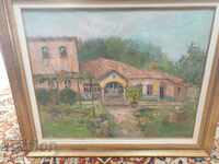 PAINTING STOYAN VASILEV CHARLES HOUSE SIGNED OIL 61X49