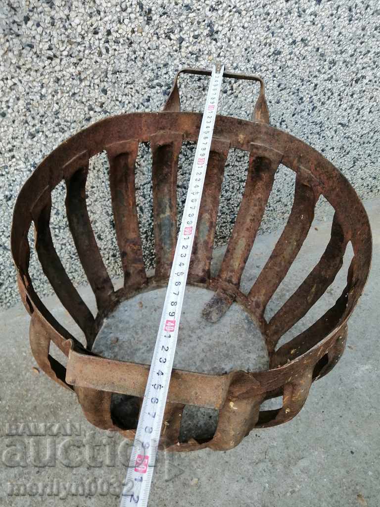Auction Old metal basket for a home basket Auction Old metal basket for a home basket
