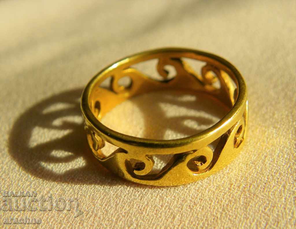 Позлатен сребърен пръстен