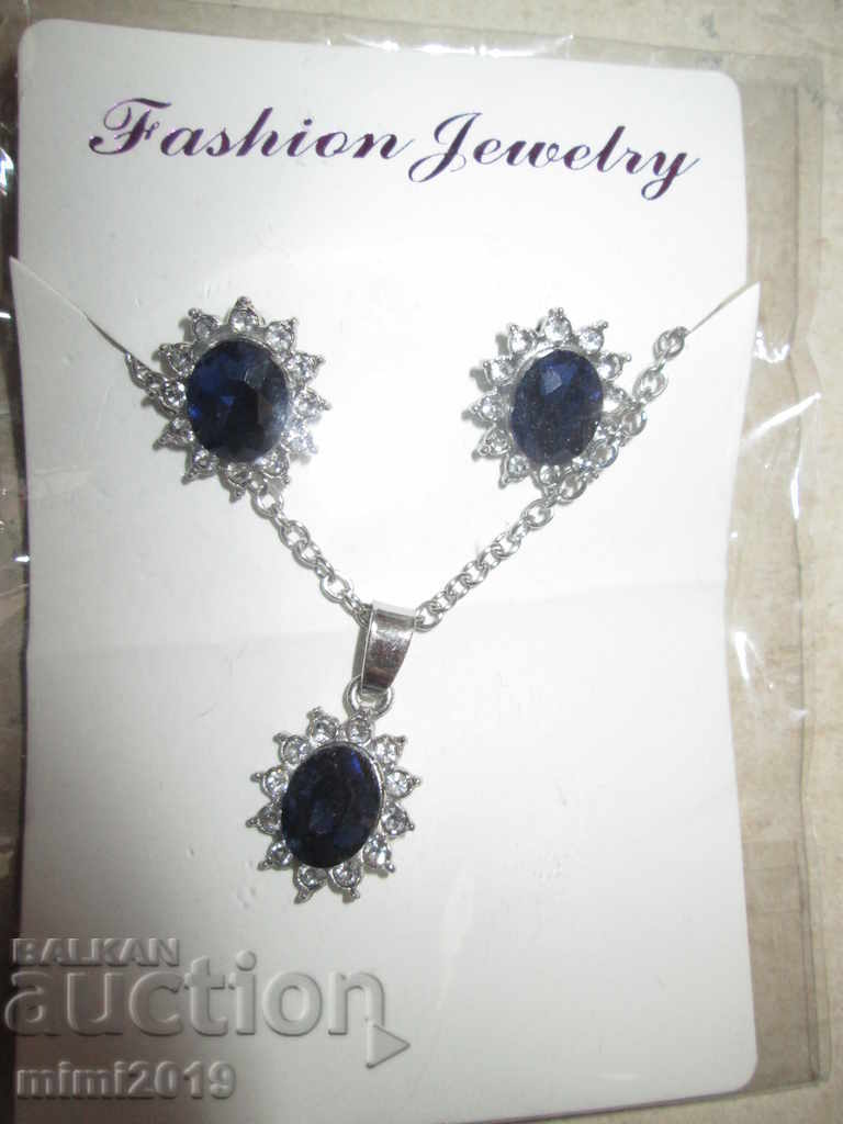 New Set Necklace with cobalt blue color - 6 New Set Necklace with cobalt blue color - 6