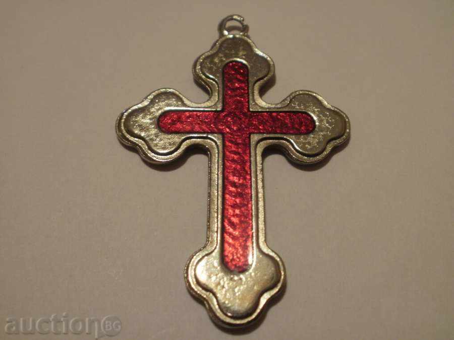 No. 43 old bronze cross with two faces with nickel plated