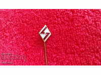 Old badge bronze pin enamel Elprom Lovech