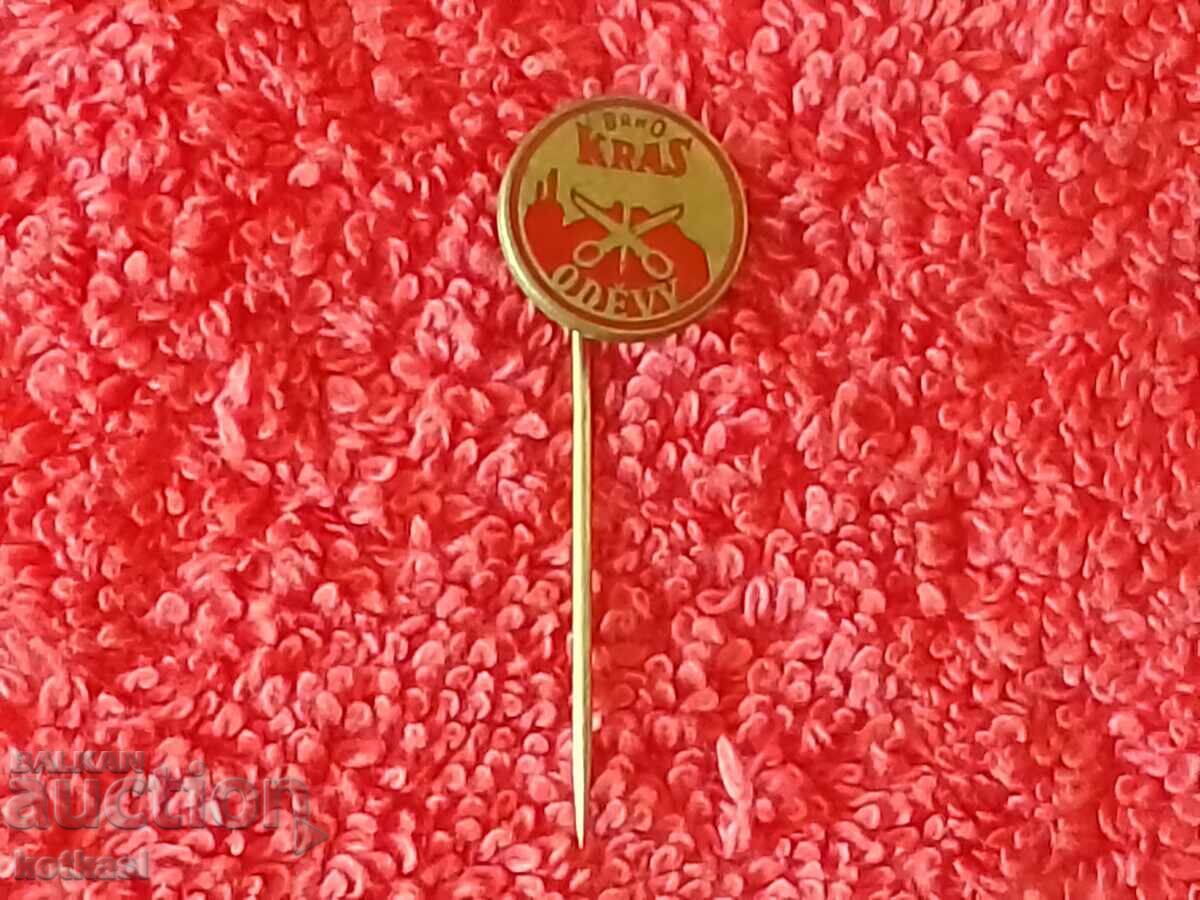 Auction Old metal bronze pin badge BRNO KRAS ODEVY Auction Old metal bronze pin badge BRNO KRAS ODEVY
