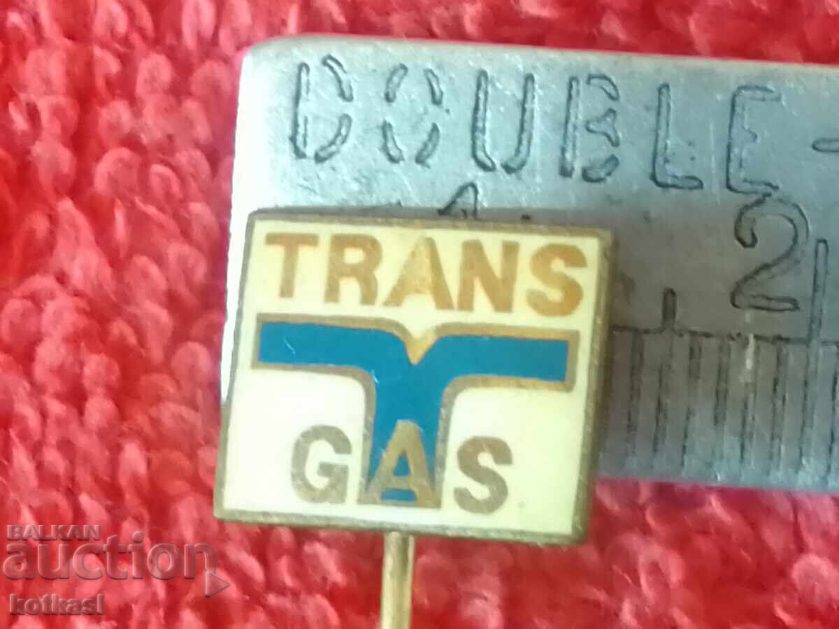 Old metal bronze pin badge TRANS GAS Old metal bronze pin badge TRANS GAS