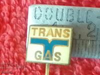 Old metal bronze pin badge TRANS GAS