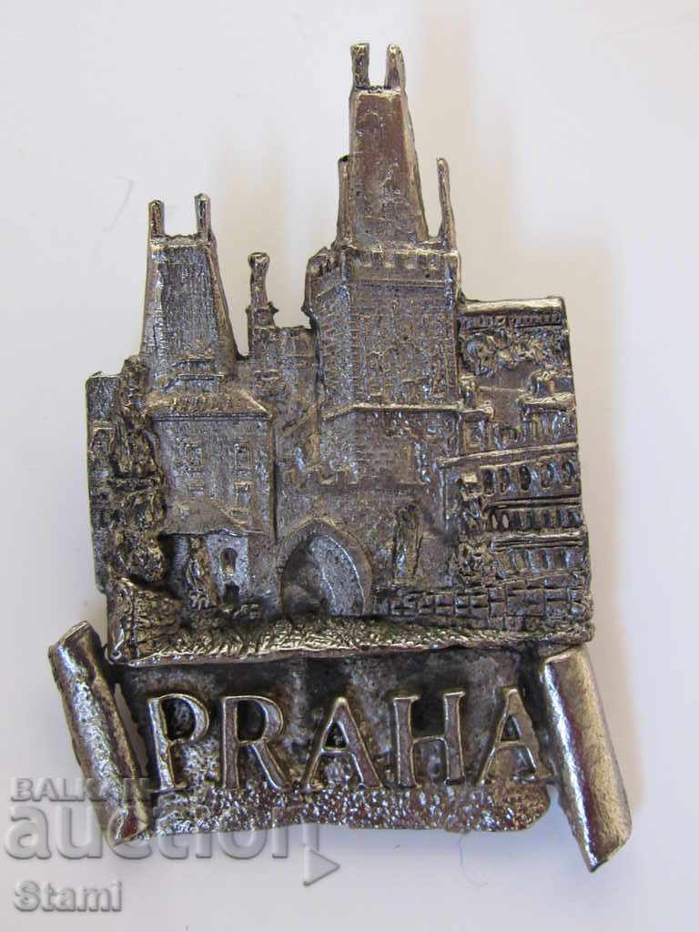 Metal magnet from Prague, Czech Republic -3
