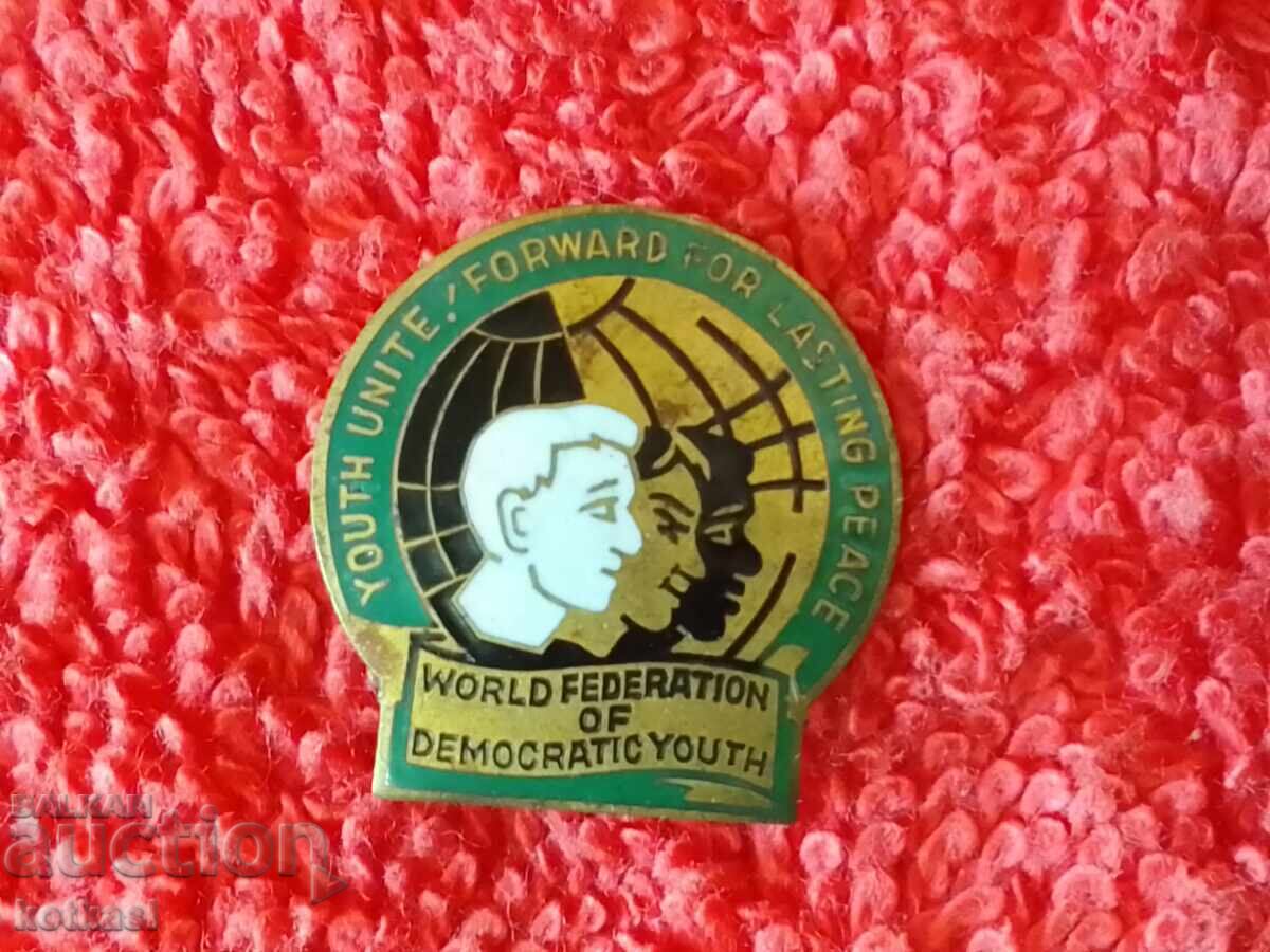 Auction Old badge GDR Germany Youth unite peace Auction Old badge GDR Germany Youth unite peace
