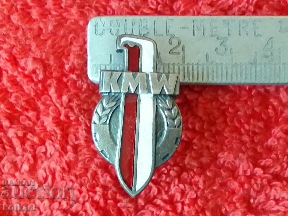 Old solid sign enamel screw Poland police army KMW Old solid sign enamel screw Poland police army KMW