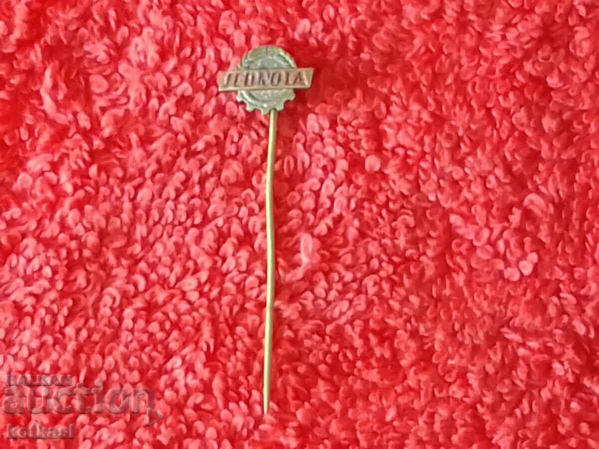Old badge bronze pin JEDNOTA - 5