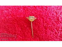 Old bronze badge needle KOVO enamel