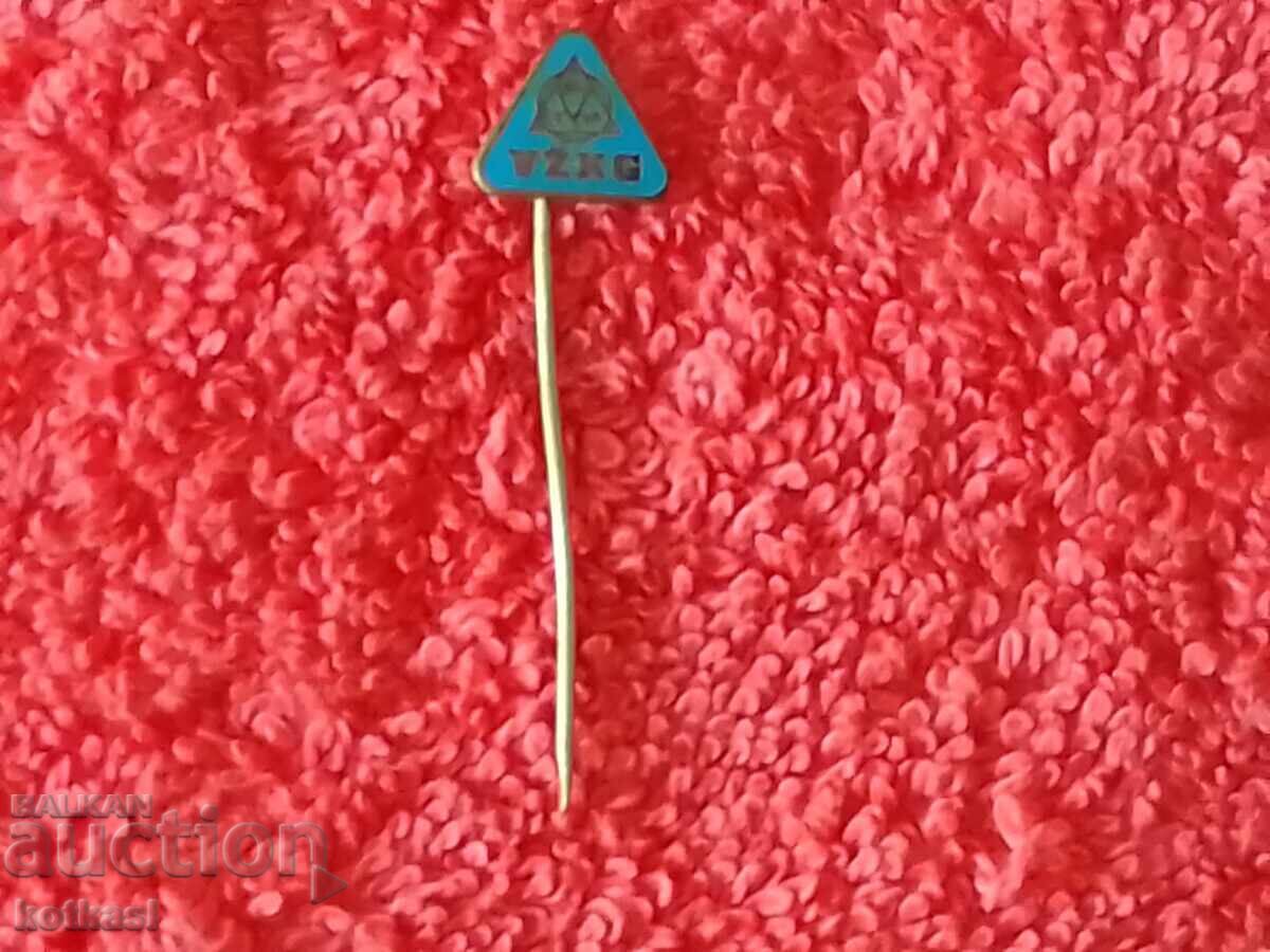 Old bronze pin badge VZKG Ironworks Factory - 6