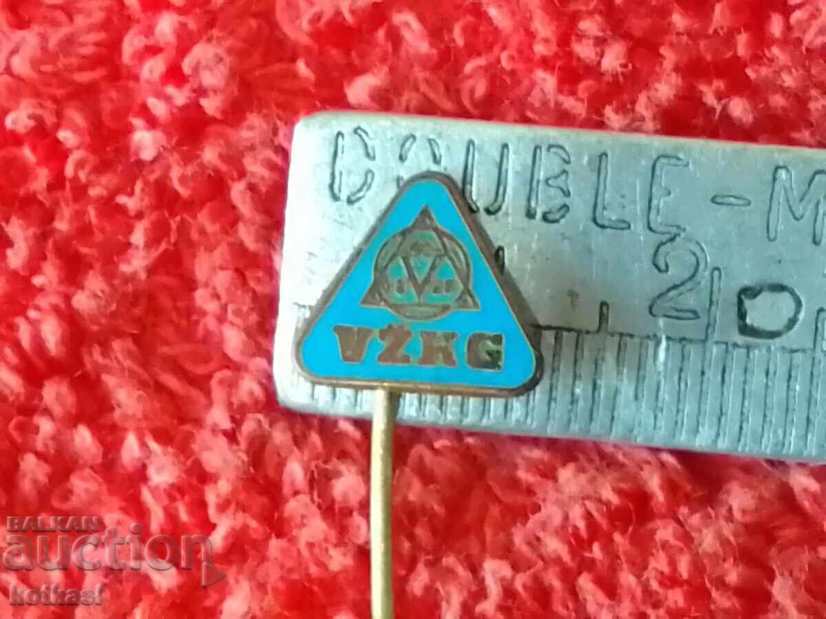Old bronze pin badge VZKG Ironworks Factory
