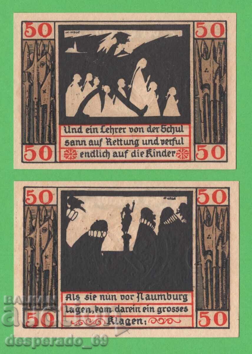 (¯`'•.¸NOTGELD (orașul Naumburg) 1920 UNC -2 buc. bancnote¸.•'´¯) (¯`'•.¸NOTGELD (orașul Naumburg) 1920 UNC -2 buc. bancnote¸.•'´¯)