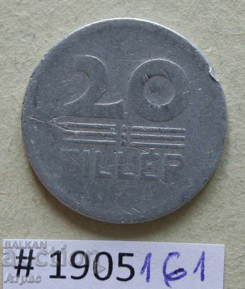 20 filler 1953 Hungary