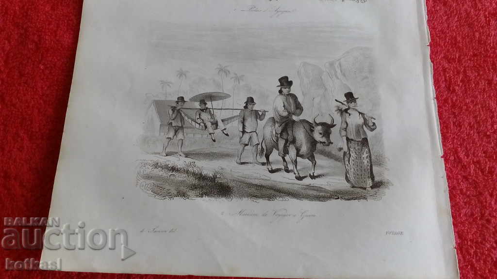 Delivery of Old engraving lithograph graphic